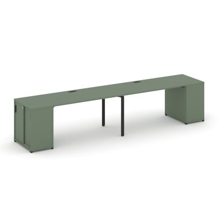 Concept Рабочая станция с опорными шкафом-купе CN.ORS-233 B Кобо/Металл Черный 2800*720*750