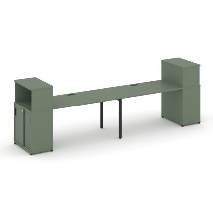 Concept Рабочая станция с опорными шкафом-купе с надставкой низ. CN.ORS-240 B Кобо/Металл Черный 400