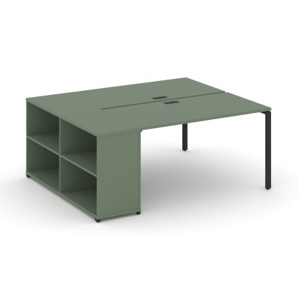 Concept Рабочая станция с опорным стеллажом CN.DRS-204 Кобо/Металл Черный 2000*1480*750