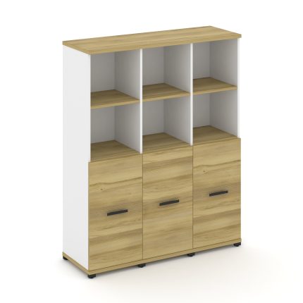 Concept Шкаф 3 узкие секции, 4 ниши CN.STU-431 B Дуб Винченцо/Белый Бриллиант/Металл Черный 1252*420