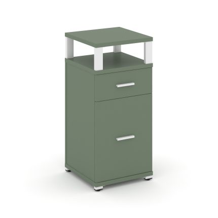 Concept Тумба опорная/приставная 1 ящ.+1 распаш. фасад с надставкой CN.TUO-006 W Кобо/Металл Белый 4