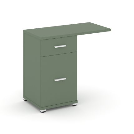 Concept Тумба приставная узкая 1 ящ.+1 распаш. фасад со свесом CN.TUS-003 W Кобо/Металл Белый 836*42