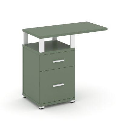 Concept Тумба приставная узкая 1 ящ.+1 распаш. фасад с надставкой широкой CN.TUS-004 W Кобо/Металл Б