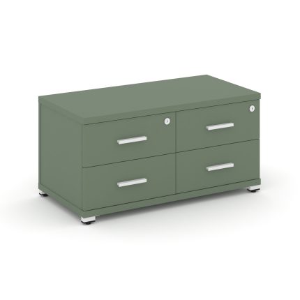 Concept Тумба приставная широкая 4 ящ. CN.TSP-001 W Кобо/Металл Белый 836*420*416