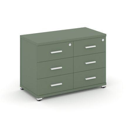 Concept Тумба приставная широкая 6 ящ. CN.TSP-007 W Кобо/Металл Белый 836*420*583