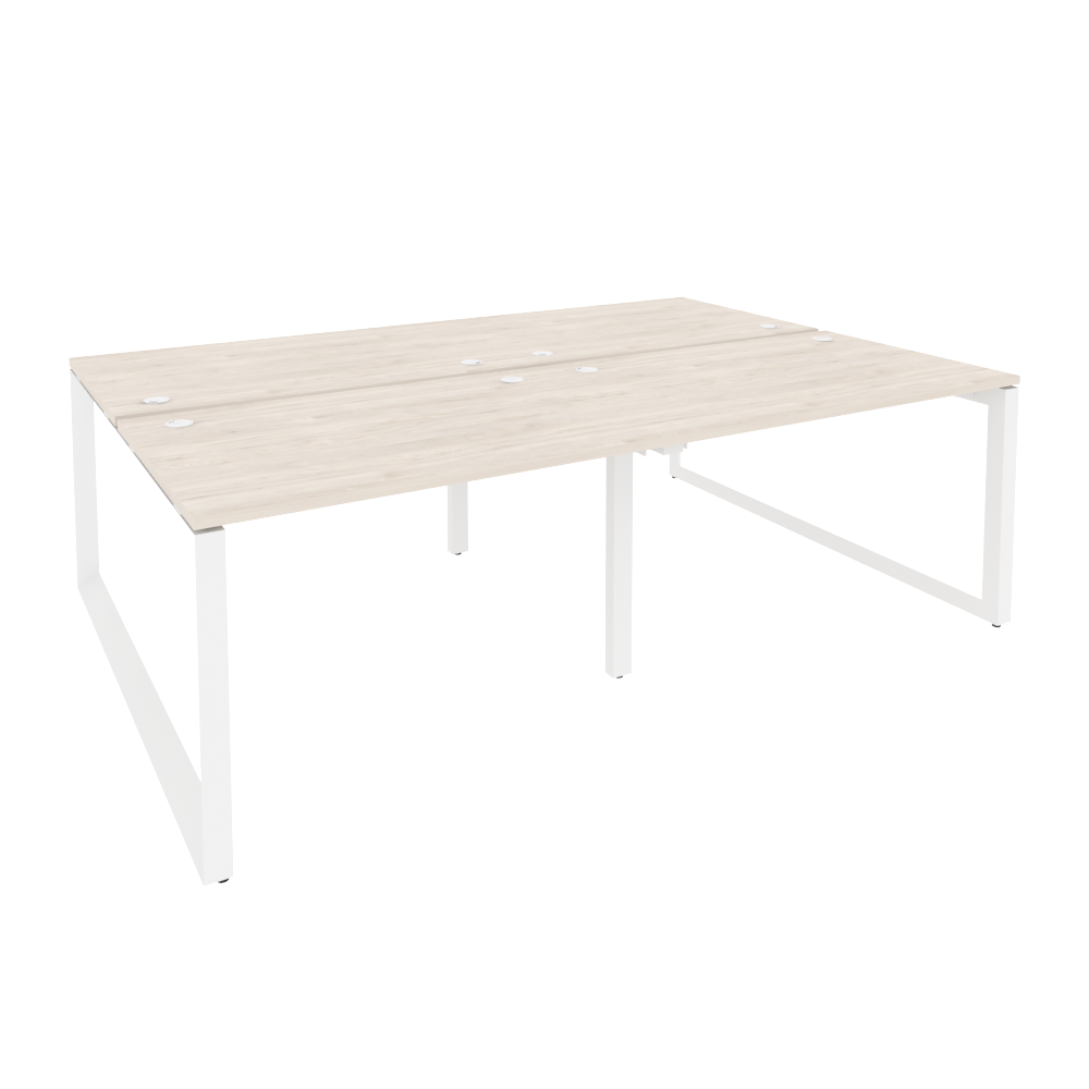 Onix Рабочая станция на О-образном м/к O.MO-D.RS-4.2.8 Денвер Светлый/Металл Белый 2360*1635*750