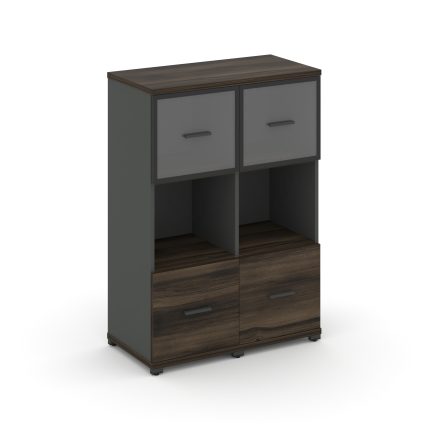 Concept Шкаф 2 узкие секции, 3 ниши CN.STU-325 RPB A Дуб Мали/Антрацит/Металл Антрацит/Прозрачный 83