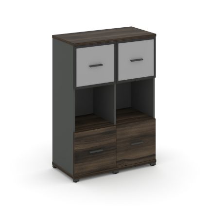 Concept Шкаф 2 узкие секции, 3 ниши CN.STU-325 RMB A Дуб Мали/Антрацит/Металл Антрацит/Сатин 836*420
