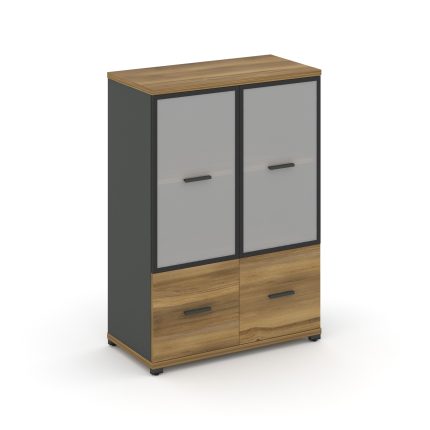 Concept Шкаф 1 широкая секция, 3 ниши CN.STS-312 RMB A Сандал Янтарный/Антрацит/Металл Антрацит/Сати