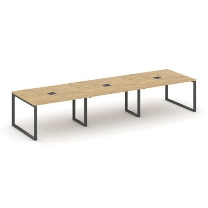 Style Project Стол переговорный SN-6O.SPRG-054 Тиквуд Светлый/Металл Антрацит 4740*1180*750