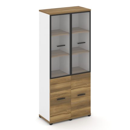 Concept Шкаф 2 узкие секции, 5 ниш CN.STU-522 RPB B Сандал Янтарный/Белый Бриллиант/Металл Черный/Пр