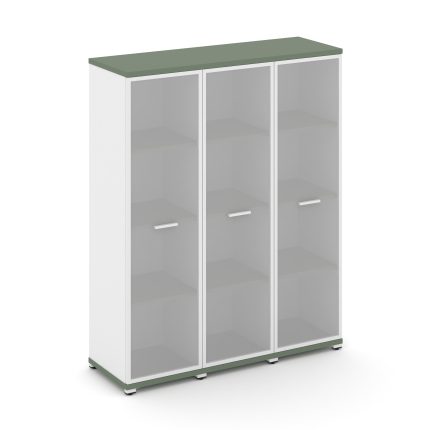 Concept Шкаф 3 узкие секции, 4 ниши CN.STU-436 RMW W Кобо/Белый Бриллиант/Металл Белый/Сатин 1252*42