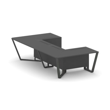 Steel Meet Стол переговорный П-образный KDK-PR.B.SP-07P Антрацит/Металл Антрацит 1600*3200*750