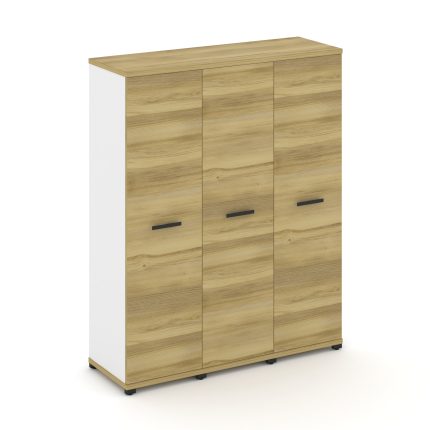 Concept Шкаф 3 узкие секции, 4 ниши CN.STU-436 B Дуб Винченцо/Белый Бриллиант/Металл Черный 1252*420