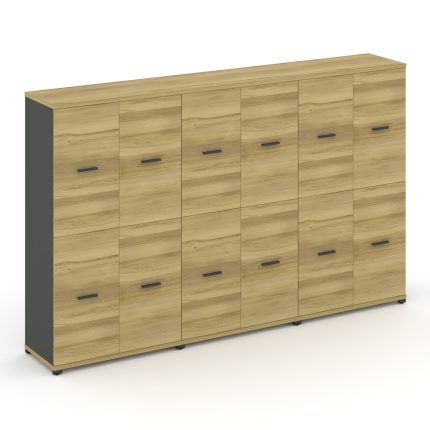 Concept Шкаф 3 широкие секции, 4 ниши CN.STS-432 A Дуб Винченцо/Антрацит/Металл Антрацит 2500*420*15