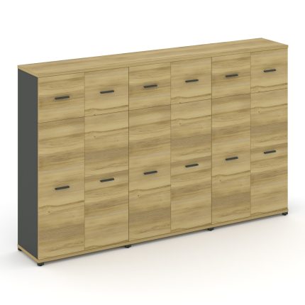 Concept Шкаф 3 широкие секции, 4 ниши CN.STS-434 A Дуб Винченцо/Антрацит/Металл Антрацит 2500*420*15