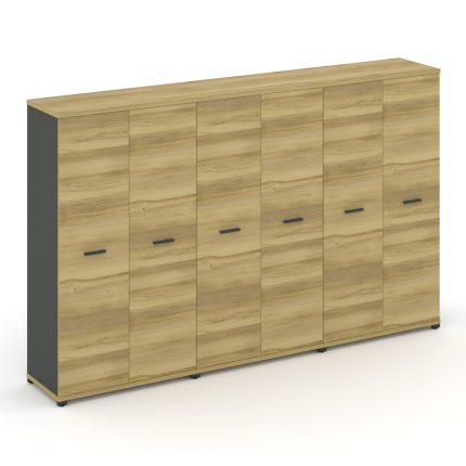 Concept Шкаф 3 широкие секции, 4 ниши CN.STS-436 A Дуб Винченцо/Антрацит/Металл Антрацит 2500*420*15