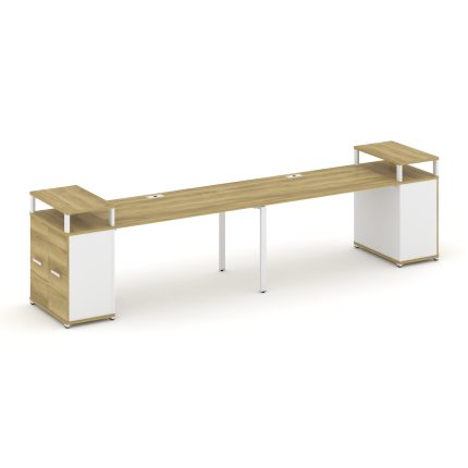 Concept Рабочая станция с опорными распаш. шкафами с верх. горизонтами  CN.ORS-223 W Дуб Винченцо/Бе