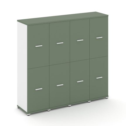 Concept Шкаф 4 узкие секции, 4 ниши CN.STU-442 W Кобо/Белый Бриллиант/Металл Белый 1668*420*1554