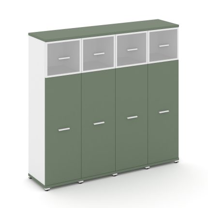 Concept Шкаф 4 узкие секции, 4 ниши CN.STU-444 RMW W Кобо/Белый Бриллиант/Металл Белый/Сатин 1668*42