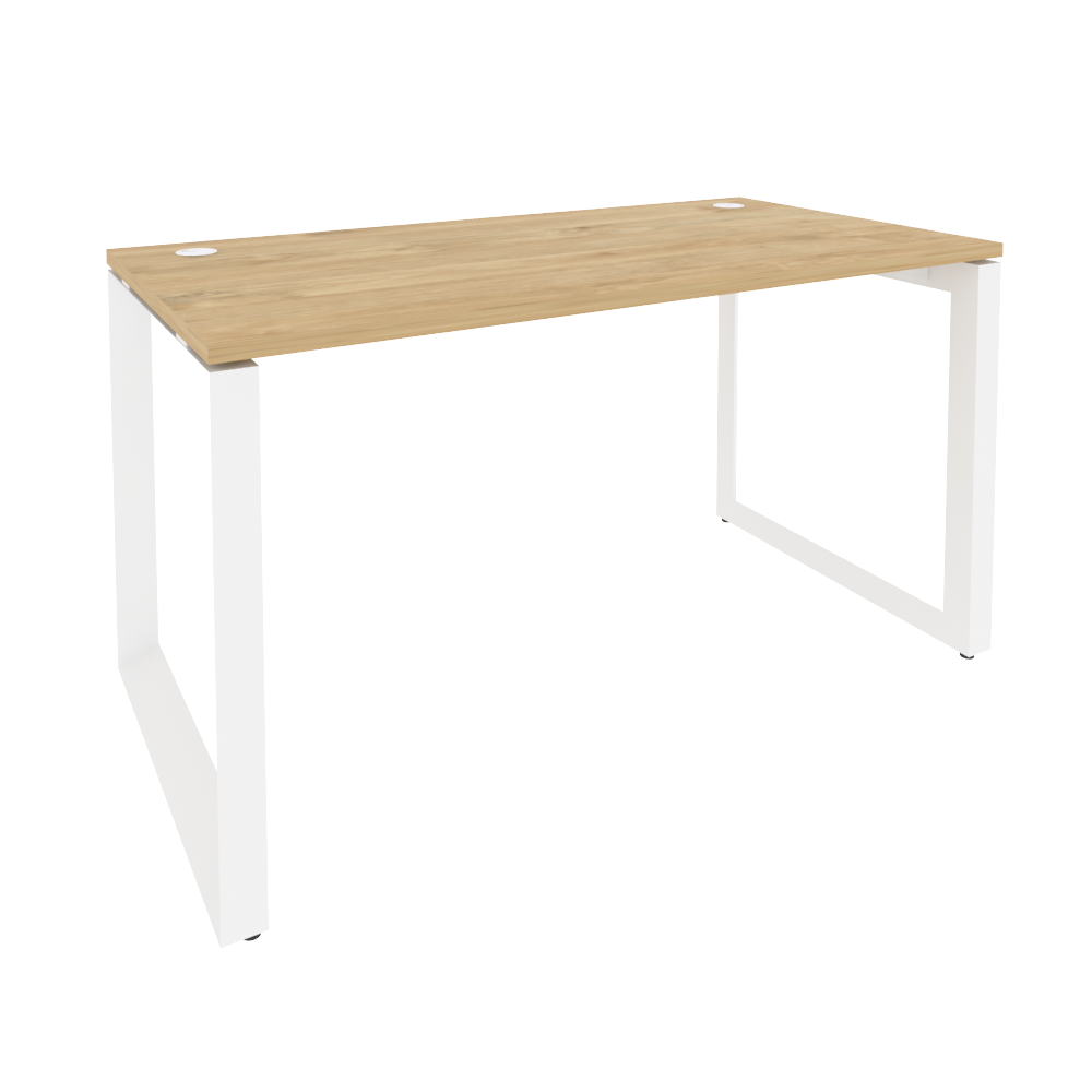 Onix Стол рабочий на О-образном м/к O.MO-SP-3.7 Тиквуд Светлый/Металл Белый 1380*720*750