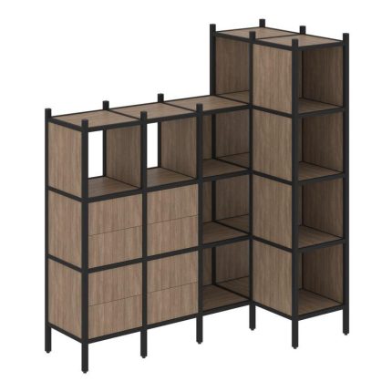 Loft Угловой внутренний стеллаж VR.L-47 Дуб Аризона/Металл Черный 1694*862*1869