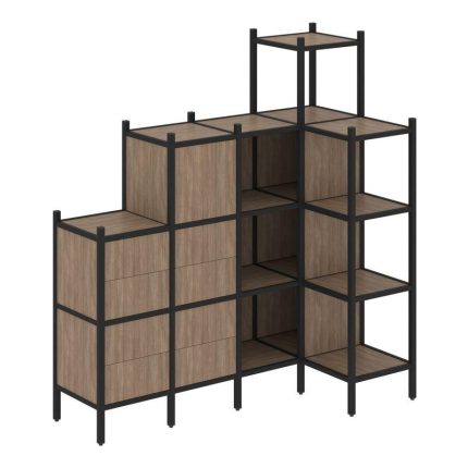 Loft Угловой внутренний стеллаж VR.L-48 Дуб Аризона/Металл Черный 1694*862*1869