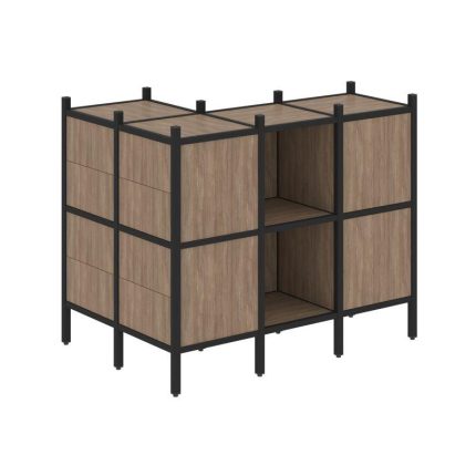 Loft Угловой внешний стеллаж наборный VR.L-51 Дуб Аризона/Металл Черный 862*1278*1047