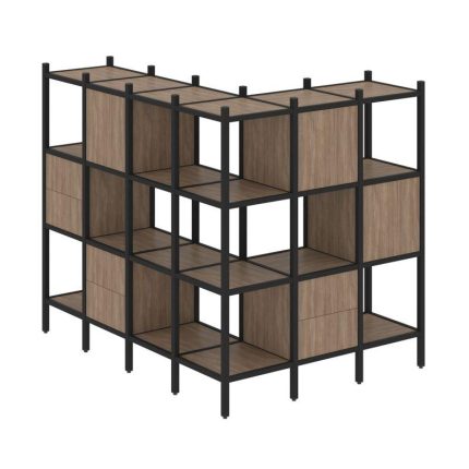 Loft Угловой внешний стеллаж наборный VR.L-52 Дуб Аризона/Металл Черный 1694*1278*1458