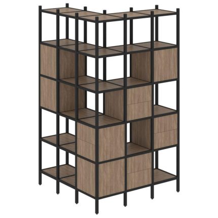 Loft Угловой внешний стеллаж наборный VR.L-53 Дуб Аризона/Металл Черный 1278*1278*2280