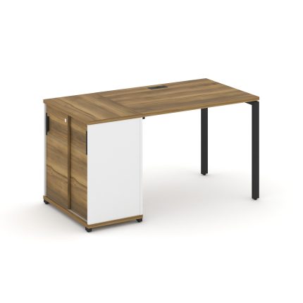 Concept Стол рабочий с опорным шкафом-купе CN.SP-233 B Сандал Янтарный/Белый Бриллиант/Металл Черный