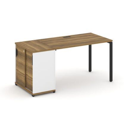 Concept Стол рабочий с опорным шкафом-купе CN.SP-234 B Сандал Янтарный/Белый Бриллиант/Металл Черный