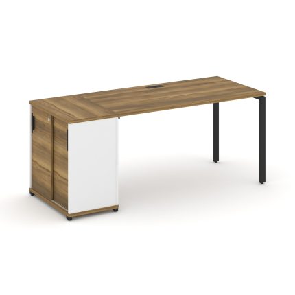 Concept Стол рабочий с опорным шкафом-купе CN.SP-235 B Сандал Янтарный/Белый Бриллиант/Металл Черный