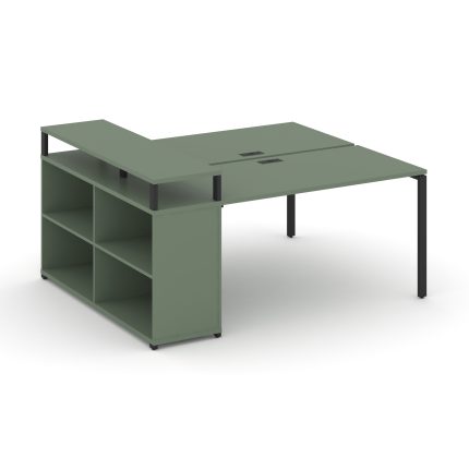 Concept Рабочая станция с опорным стеллажом с верх. горизонтом  CN.DRS-206 Кобо/Металл Черный 1600*1