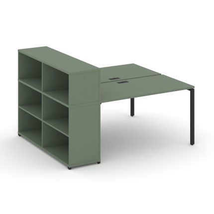 Concept Рабочая станция с опорным стеллажом с надставкой низ. CN.DRS-212 Кобо/Металл Черный 2000*148