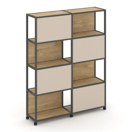 Shelf Mobile Стеллаж 5 уровней 2 секции VR.LT-STK-516.12 Тиквуд Светлый/Металл Антрацит/W-04 2370*40