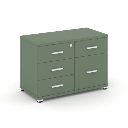 Concept Тумба приставная широкая 4 ящ.+1 распаш. фасад CN.TSP-010 W Кобо/Металл Белый 836*420*583