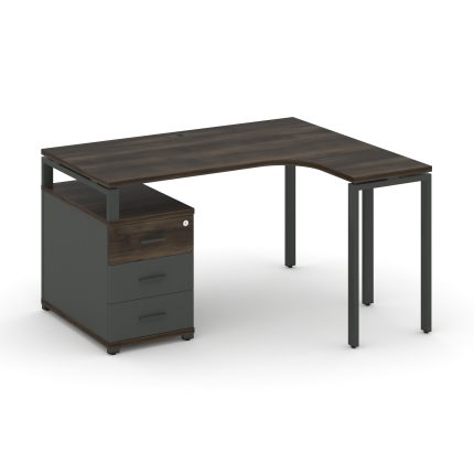Concept Стол эргономичный с опорной тумбой CN.SA-303(R) A Дуб Мали/Антрацит/Металл Антрацит 1580/194