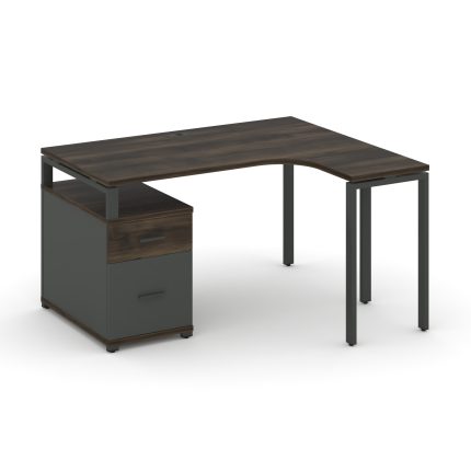 Concept Стол эргономичный с опорной тумбой CN.SA-302(R) A Дуб Мали/Антрацит/Металл Антрацит 1380/174