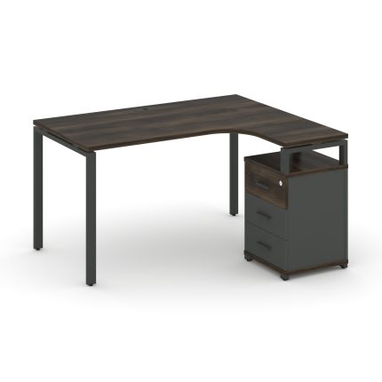 Concept Стол эргономичный с опорной тумбой CN.SA-307(R) A Дуб Мали/Антрацит/Металл Антрацит 1580*118