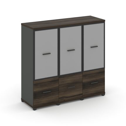 Concept Шкаф 3 узкие секции, 3 ниши CN.STU-332 RMB A Дуб Мали/Антрацит/Металл Антрацит/Сатин 1252*42