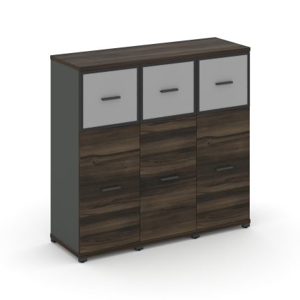 Concept Шкаф 3 узкие секции, 3 ниши CN.STU-334 RMB A Дуб Мали/Антрацит/Металл Антрацит/Сатин 1252*42