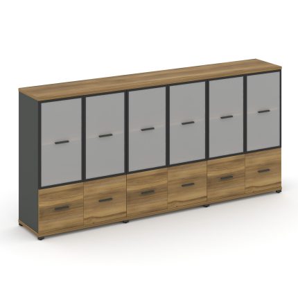 Concept Шкаф 3 широкие секции, 3 ниши CN.STS-332 RMB A Сандал Янтарный/Антрацит/Металл Антрацит/Сати