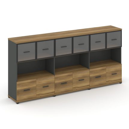 Concept Шкаф 3 широкие секции, 3 ниши CN.STS-335 RPB A Сандал Янтарный/Антрацит/Металл Антрацит/Проз