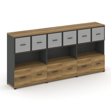 Concept Шкаф 3 широкие секции, 3 ниши CN.STS-335 RMB A Сандал Янтарный/Антрацит/Металл Антрацит/Сати