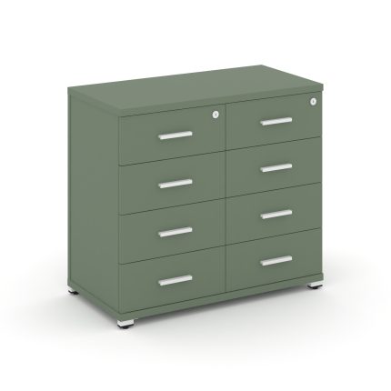 Concept Тумба приставная широкая 8 ящ. CN.TSP-013 W Кобо/Металл Белый 836*420*750