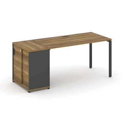 Concept Стол рабочий с опорным шкафом-купе CN.SP-235 A Сандал Янтарный/Антрацит/Металл Антрацит 1800