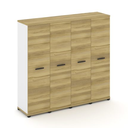 Concept Шкаф 4 узкие секции, 4 ниши CN.STU-446 B Дуб Винченцо/Белый Бриллиант/Металл Черный 1668*420