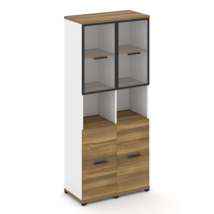 Concept Шкаф 2 узкие секции, 5 ниш CN.STU-523 RPB B Сандал Янтарный/Белый Бриллиант/Металл Черный/Пр