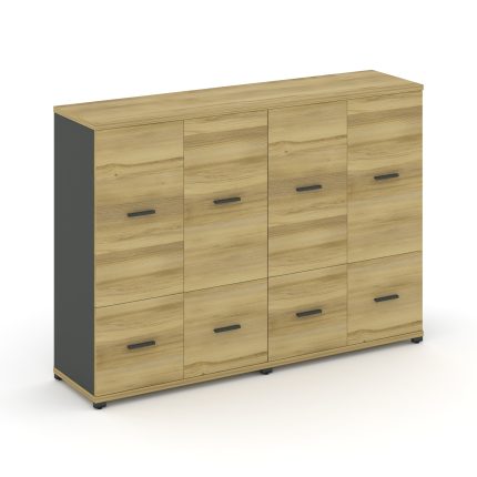 Concept Шкаф 2 широкие секции, 3 ниши CN.STS-322 A Дуб Винченцо/Антрацит/Металл Антрацит 1668*420*11